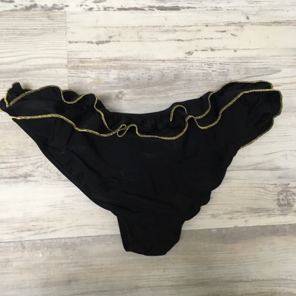 Black Ruffle Bikini Bottom - Picture 2 of 3